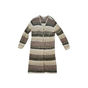 Olive & Oak Women's Striped Multicolor Knit Cardigan Sweater Long Sleeve‎ Size L